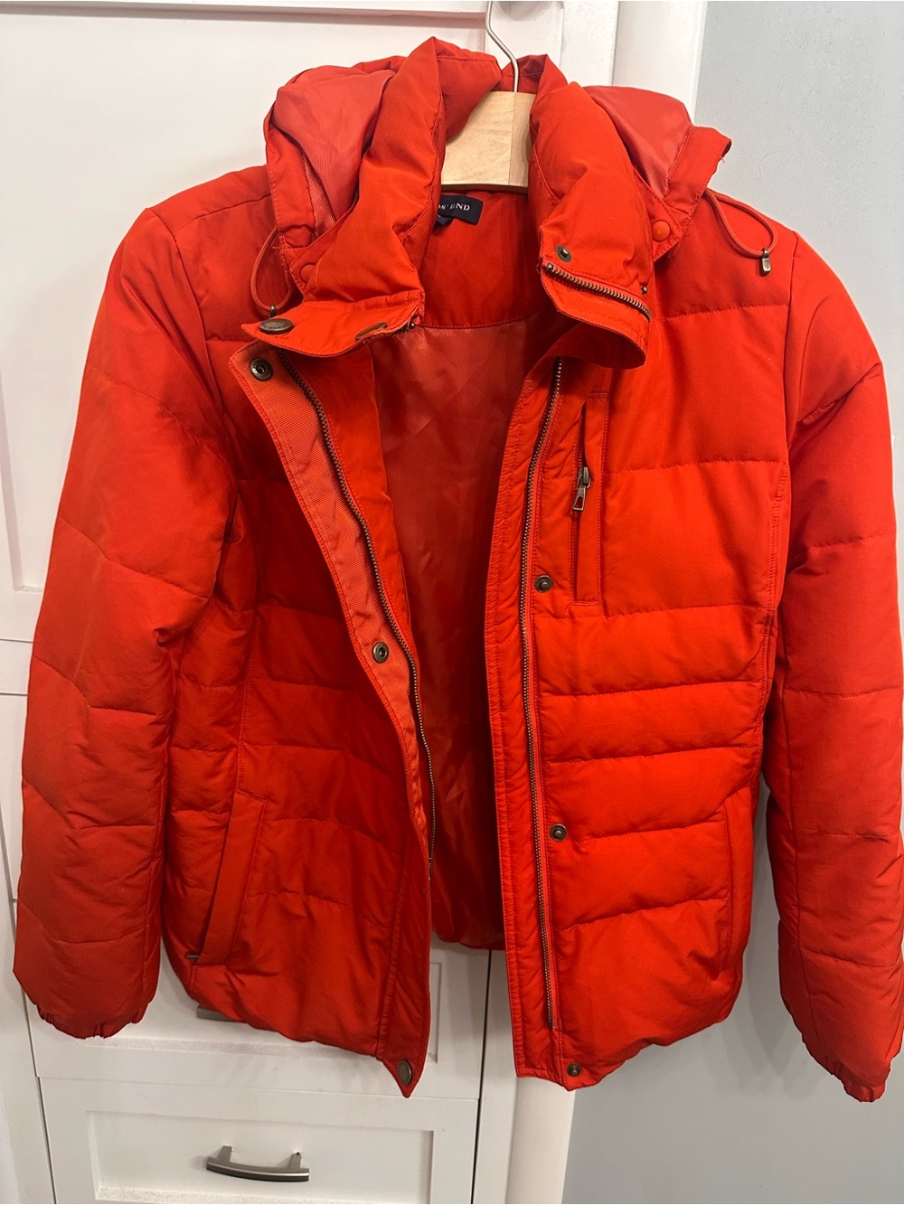 Vintage LANDS' END Red Goose Down Winter Coat Women's XS Puffer